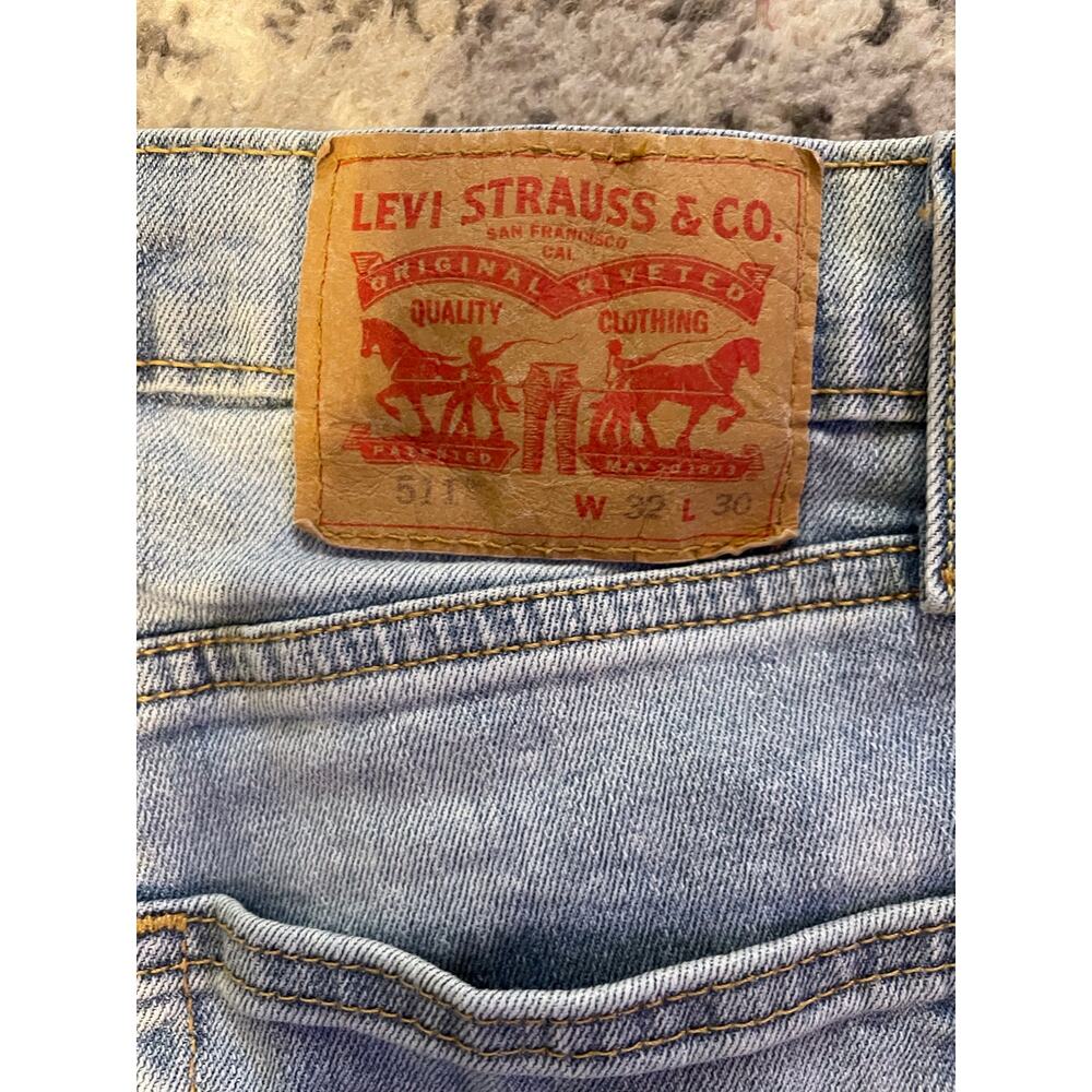 Levi’s 511 Slim Fit Jeans 32x30 Light Wash Denim 5 Pocket - Picture 3 of 3